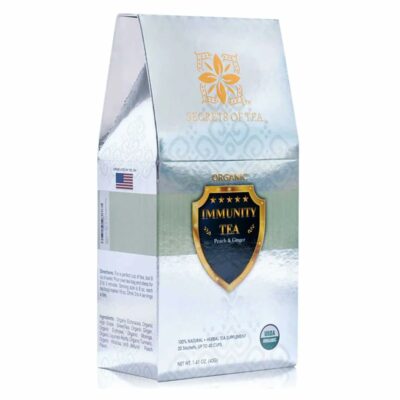 Secrets Of Tea Immunity Tea with Elderberry and Ethrina Caffeine Free up to 40 Servings 20 Counts