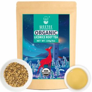 WT WEETEE Organic Licorice Root Tea Organic Pure Licorice Root Loose Cut and Sifted Naturally Caffeine free