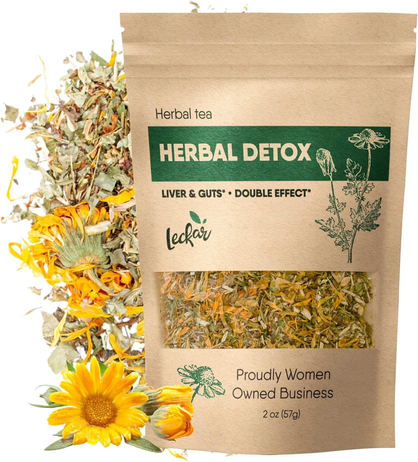 Herbal Detox Tea Blend with Dandelion Root Milk Thistle Kidney & Liver Health Herbal Tea