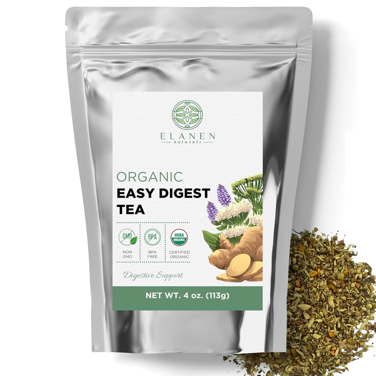 Organic Easy Digest Tea Gas Digestion Relief Bloating and Belly Comfort Loose Leaf