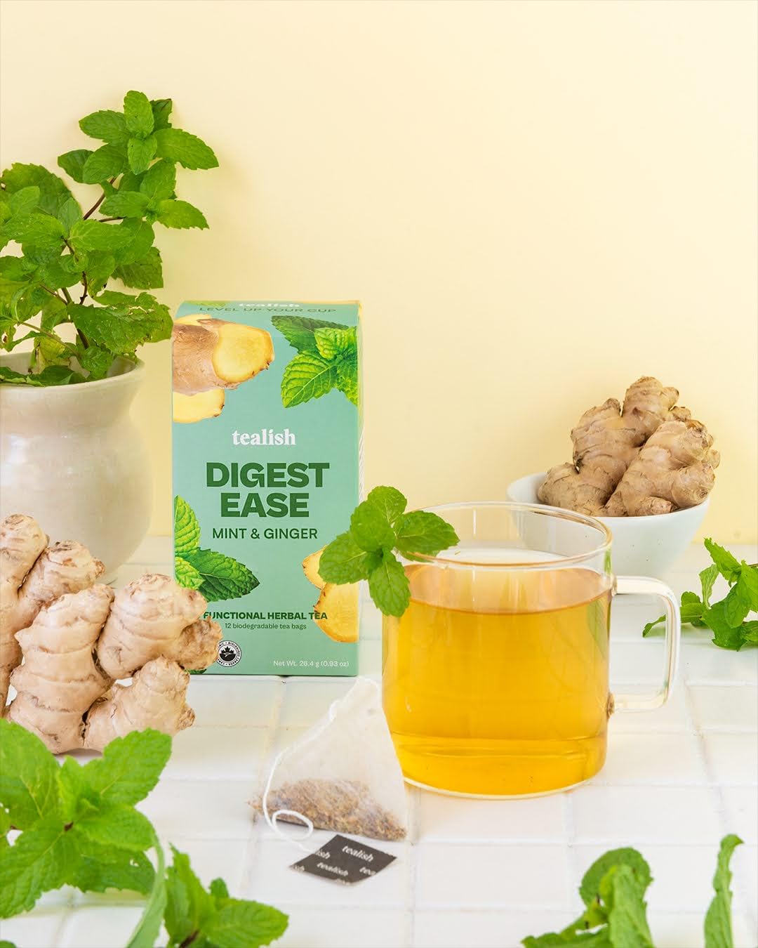 Tealish Organic Digest Ease Herbal Tea for Digestion and Bloating 12 Teabags