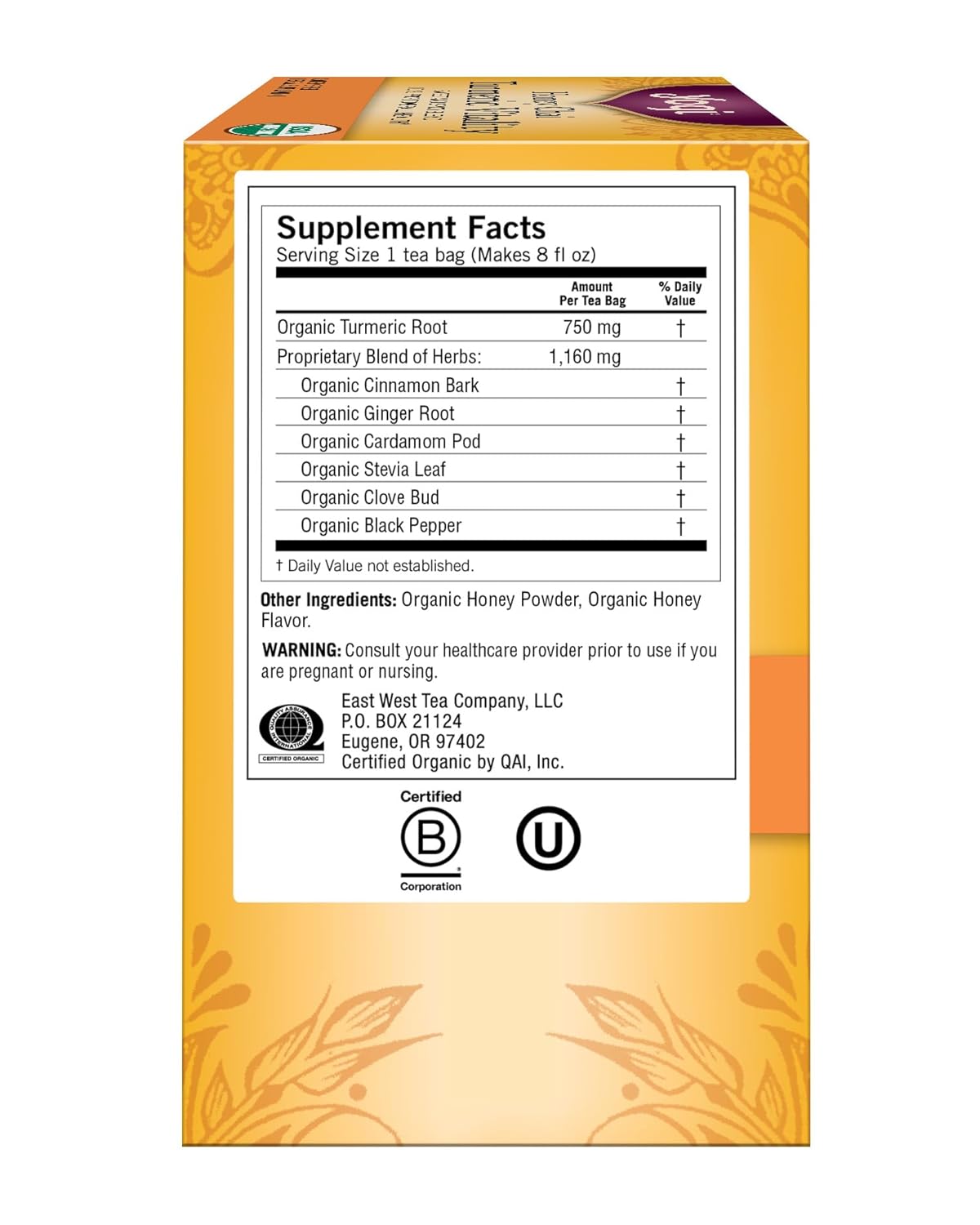 Yogi Tea Honey Chai Turmeric Vitality 16 Teabags