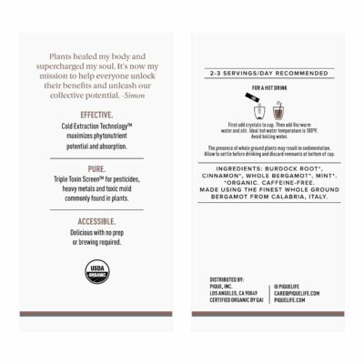 Pique Organic Cinnamon Spice Herbal Tea Crystals Caffeine Free Fasting Tea for Healthy Digestion 28 Single Serve Sticks Pack of 1