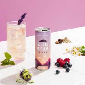 Blue Bear Relax Mixed Berry Tea Ready to Drink Pack of 4