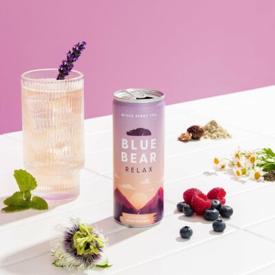 Blue Bear Relax Mixed Berry Tea Ready to Drink Pack of 4