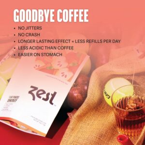 Zest Energy Tea Cinnamon Apple Spice High Caffeine Black Tea Bags Hot or Iced 20 Teabag Pack