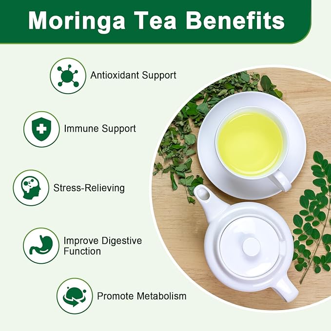 Moringa Tea Bags 100% Pure Moringa Leaf Tea 40 Teabags