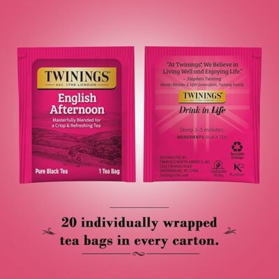 Twinings Tea, English Afternoon Tea 2 Pack 20 Tea Bags Each