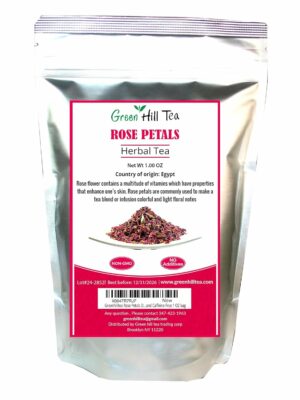 Greenhilltea Rose Petals Dried Flowers in Resealable Pouch Edible Flowers for Herbal Tea 1 OZ bag