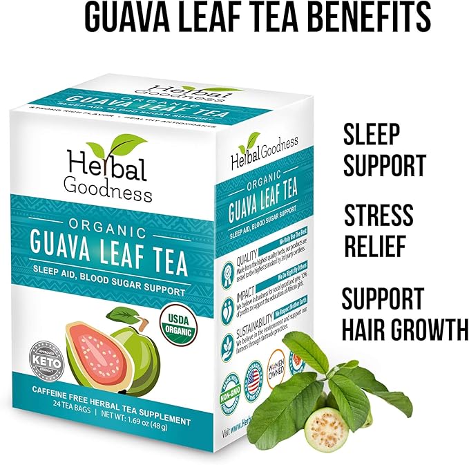 Guava Leaf Tea 24 Tea Bags 100% Organic Natural Guava Leaves Tea