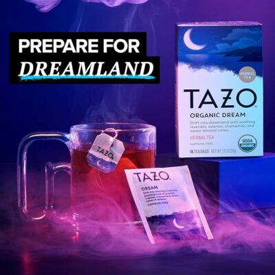 TAZO Organic DREAM Herbal Tea Bags Caffeine Free Bedtime Tea 16 Tea Bags