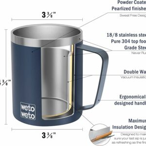 Coffee Mug Vacuum Insulated Camping Mug with Lid Double Wall Stainless Steel