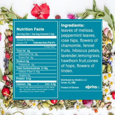 Aprika Life Sleep Tea for Bedtime Relaxation & Stress Relief Natural Caffeine Free 60 Bags