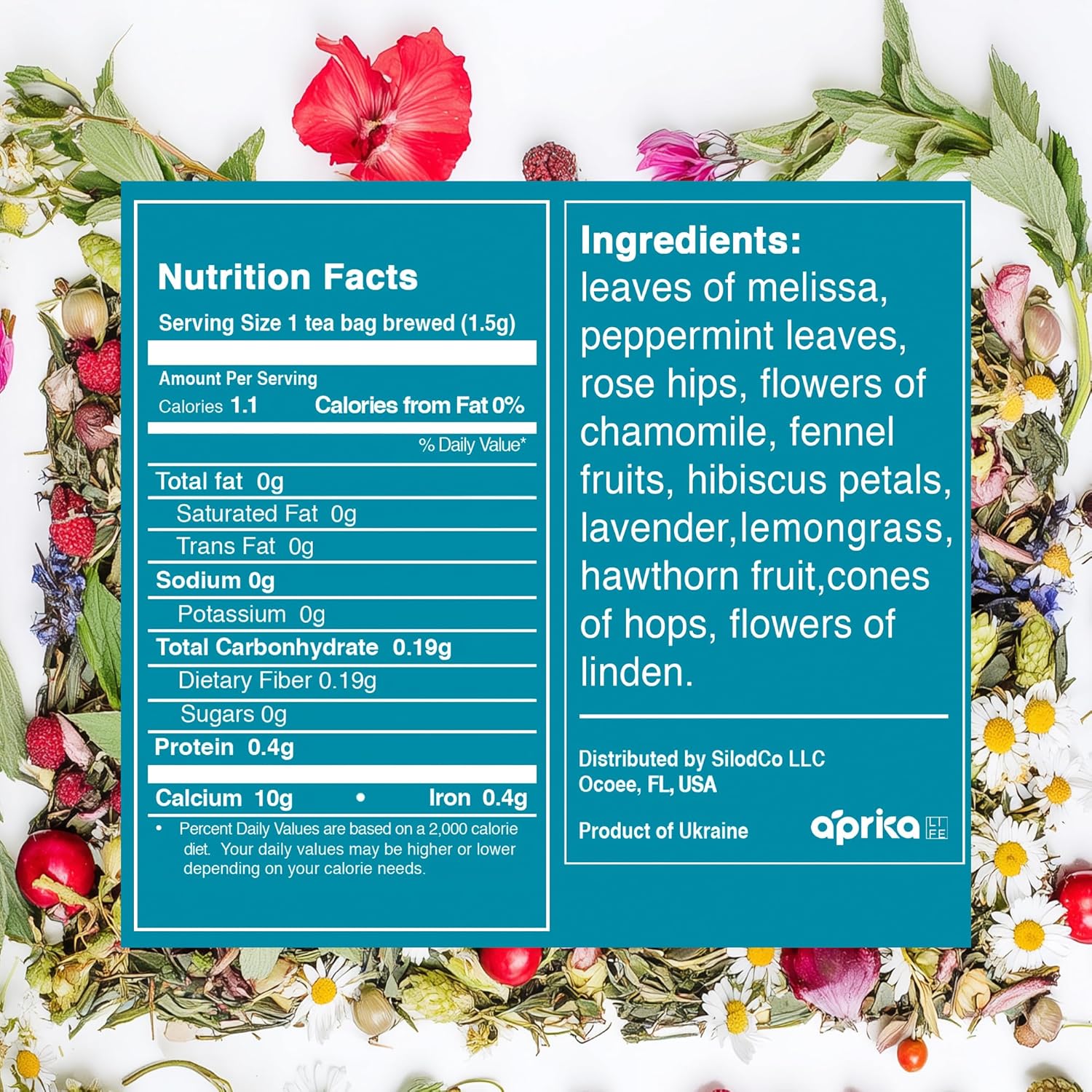 Aprika Life Sleep Tea for Bedtime Relaxation & Stress Relief Natural Caffeine Free 60 Bags