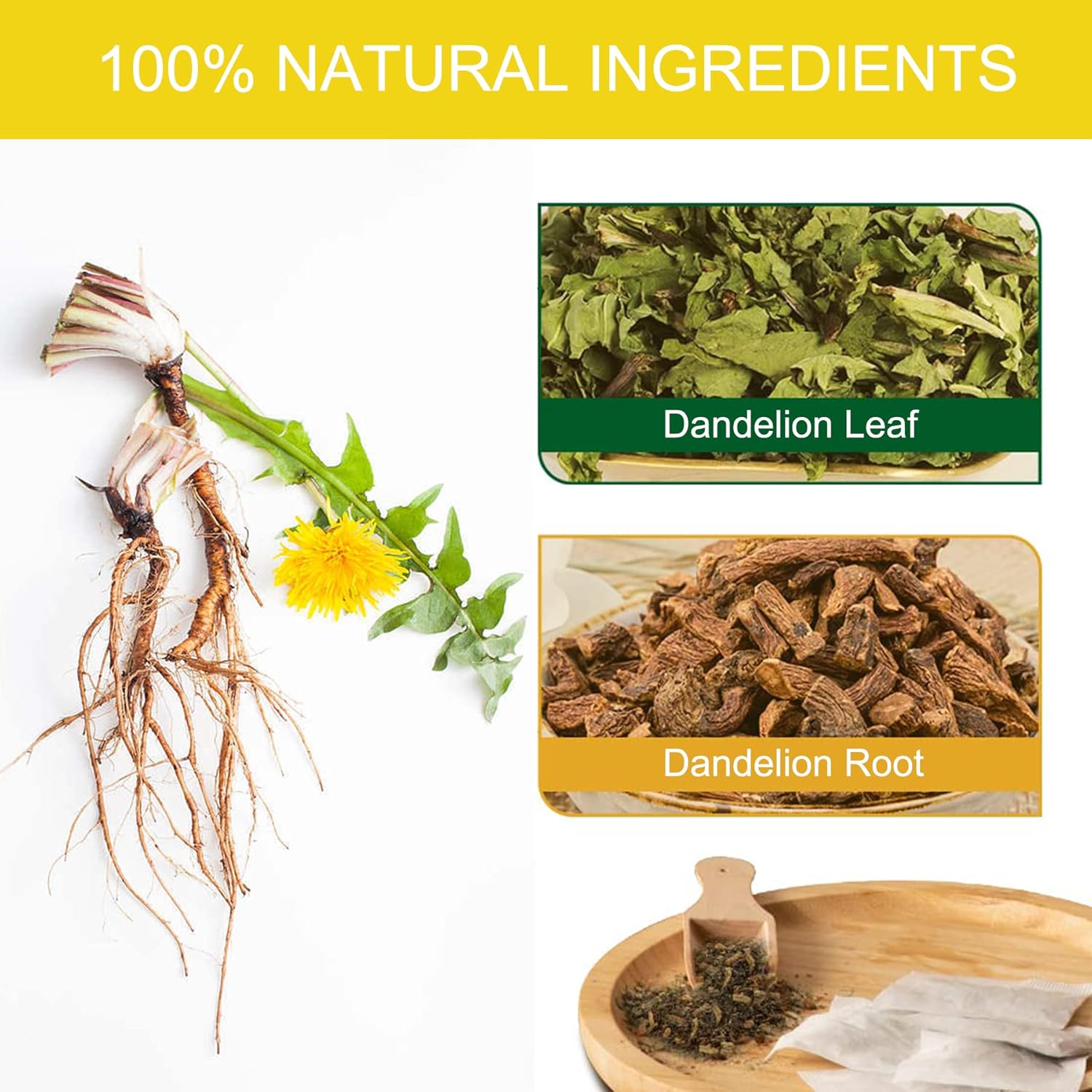 Dandelion Leaf & Root Tea bags 40 Teabags Natural Dandelion Tea for Liver & Kidney Health Caffeine free