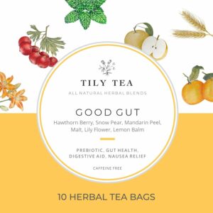 Tily Tea Good Gut Herbal Tea Natural Prebiotic Tea for Digestive Support 10 Teabags