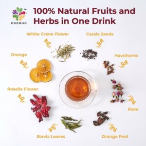 FOODHO Fruit Herbal Blend Functional Tea for Digestion with Orange 10 Teabags