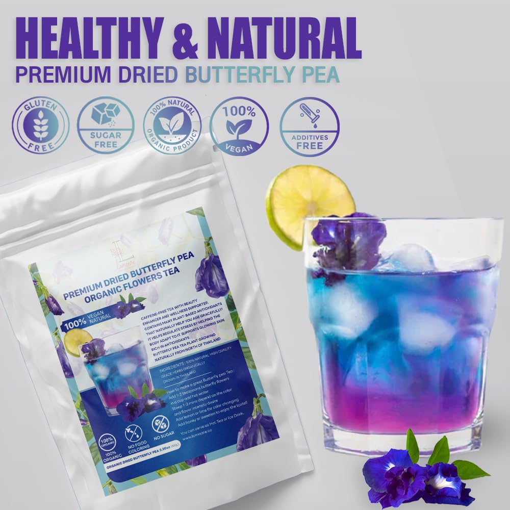 Premium dried Butterfly Pea flowers Purple Tea