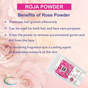 Neotea Edible Rose Petal Powder For Cooking Herbal Tea Smoothies Toppings 100 GM