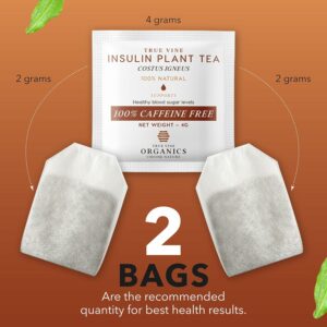 True Vine Insulin Plant Tea Herbal Organic Tea Bags for Blood Sugar Support 31 Sachets
