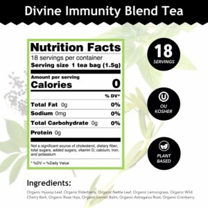 Buddha Teas Organic Divine Immunity Blend With Antioxidants & Minerals 18 Teabags