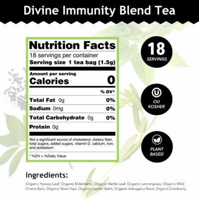 Buddha Teas Organic Divine Immunity Blend With Antioxidants & Minerals 18 Teabags