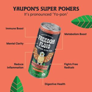 Freedom Fluid Organic Yaupon Iced Tea Refreshing Peach 12 Pack