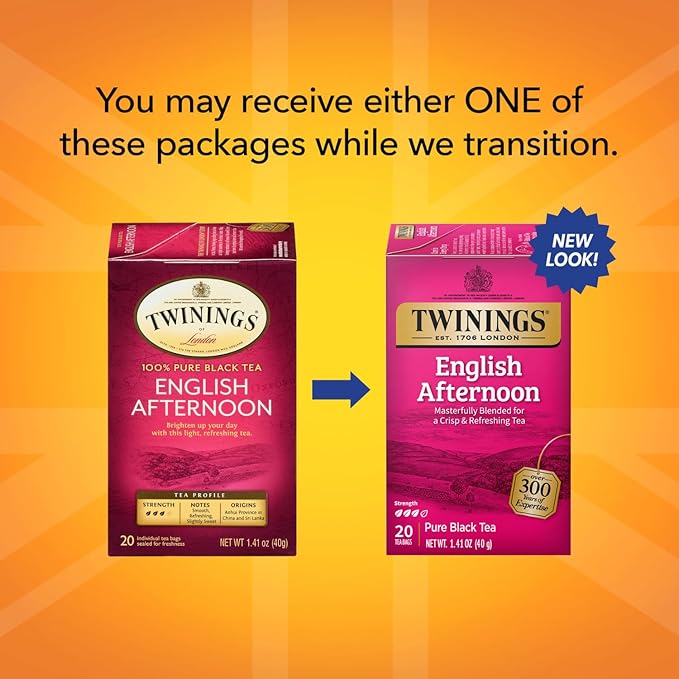 Twinings Tea, English Afternoon Tea 2 Pack 20 Tea Bags Each