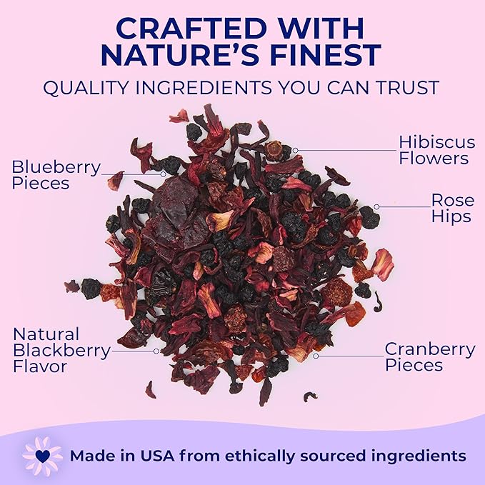 Katy’s Berrylicious Loose Leaf Tea Hibiscus Blueberry & Cranberry 30+ Cups