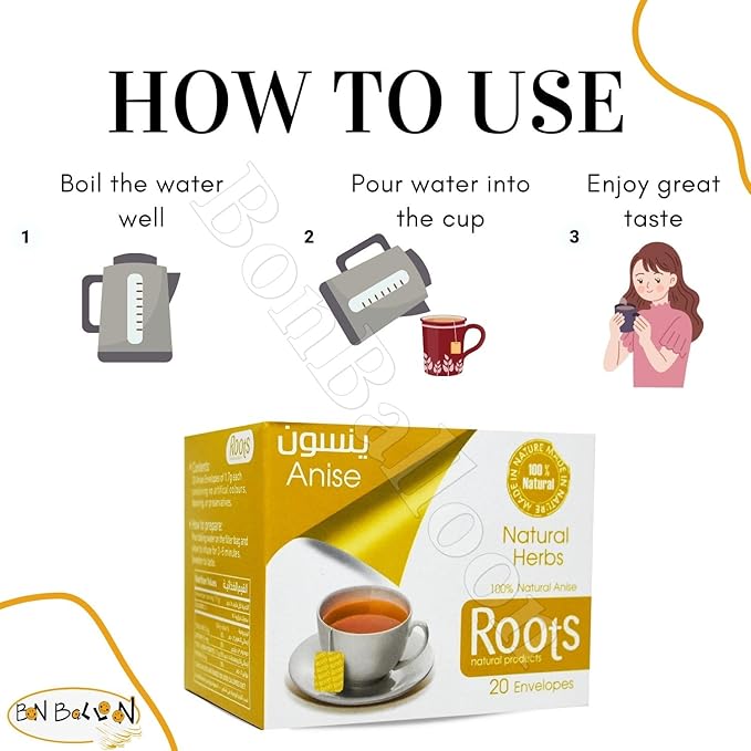 Roots Anise Natural Herbs Tea Pure Egyptian Herbal 20 Bags