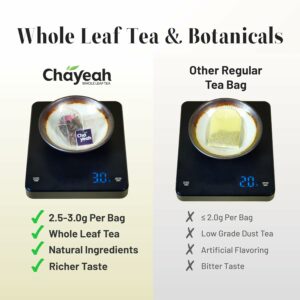 CHAYEAH Premium Tea Collection 16 Pyramid Tea Sachets 8 Assorted Flavors Herbal Tea Sampler Caffeinated and Non Caffeinated