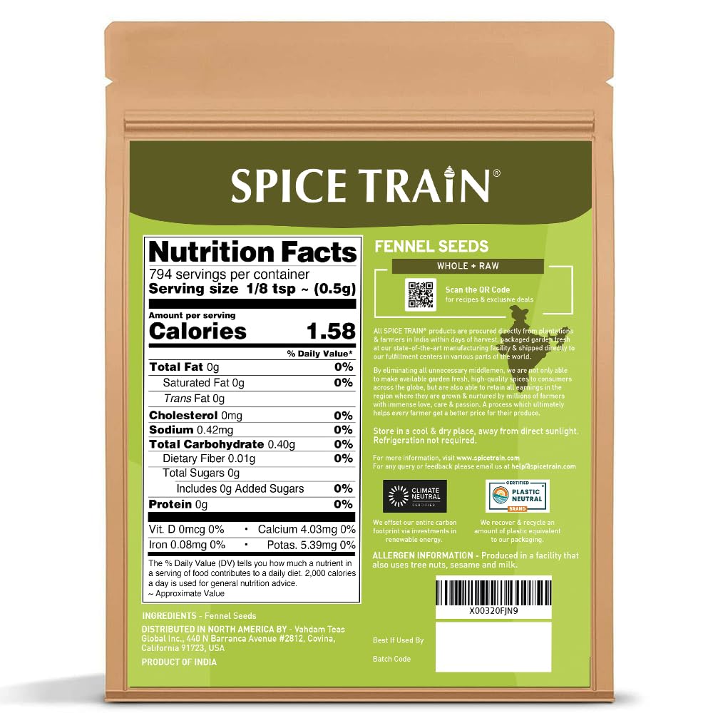 Fennel Seeds 397g14oz Tested for Quality Bulk Whole Seeds in Resealable Zip Lock Pouch