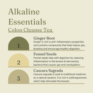 Colon Cleanse Detox Tea Gentle Herbal Blend with Ginger Fennel & Cascara Sagrada 30 Day Supply
