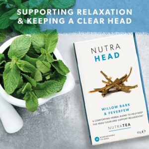 NUTRAHEAD Migraine Relief Tea Headache Relief Tea For Migraine & Tension Headache Relief 20 Enveloped Tea Bags