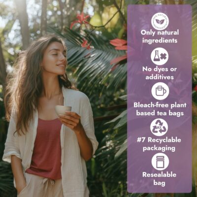 Vital Bloom 120 Tea Bags Lavender Tea Stress Relief Herbal Tea Caffeine Free Free Tongs Included