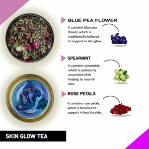 TEACURRY Skin Glow Tea 30 Tea Bags All Natural Caffeine Free Herbal Tea