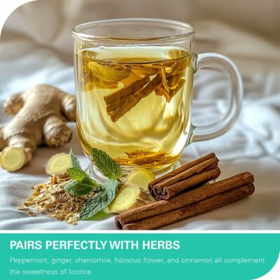 WT WEETEE Organic Licorice Root Tea Organic Pure Licorice Root Loose Cut and Sifted Naturally Caffeine free