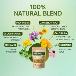 Herbal Detox Tea Blend with Dandelion Root Milk Thistle Kidney & Liver Health Herbal Tea
