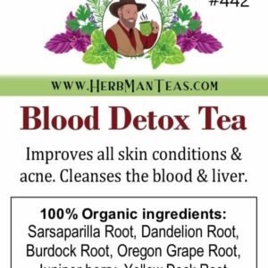 BLOOD DETOX TEA cleanses the blood supports liver function 100% Organic