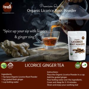 Organic Licorice Root Powder Mulethi Glycyrrhiza glabra 4 oz 113 gm