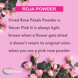 Neotea Edible Rose Petal Powder For Cooking Herbal Tea Smoothies Toppings 100 GM