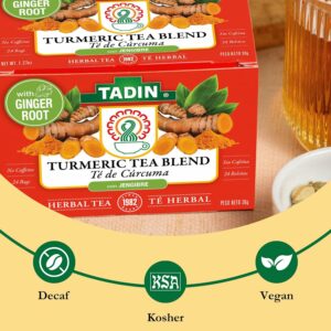 Tadin Turmeric Blend Herbal Tea 24 Tea Bags Per Box Pack of 6