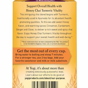 Yogi Tea Honey Chai Turmeric Vitality 16 Teabags