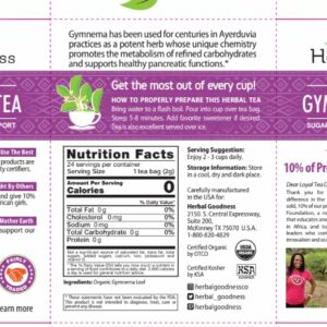 Gymnema Leaf Tea 100% Organic Herbal Tea for Healthy Metabolism
