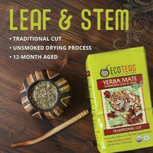 ECOTEAS Organic Yerba Mate Loose Leaf Tea Detox Herbal Tea for Natural Energy Pack of 1