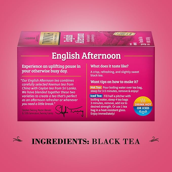 Twinings Tea, English Afternoon Tea 2 Pack 20 Tea Bags Each
