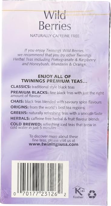 Twinings of London Wild Berries Herbal Tea Bags 20 Teabags