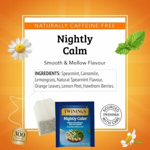 Twinings Nightly Calm Herbal Tea Individually Wrapped Bags 20 Tea Bags