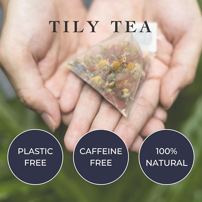 Tily Tea Evening Calm Herbal Tea Nighttime Tea with Chamomile and Lavender 10 Teabags