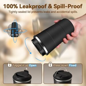 12OZ Travel Coffee Mug Insulated Coffee Cup with Spill Leak Proof Lid